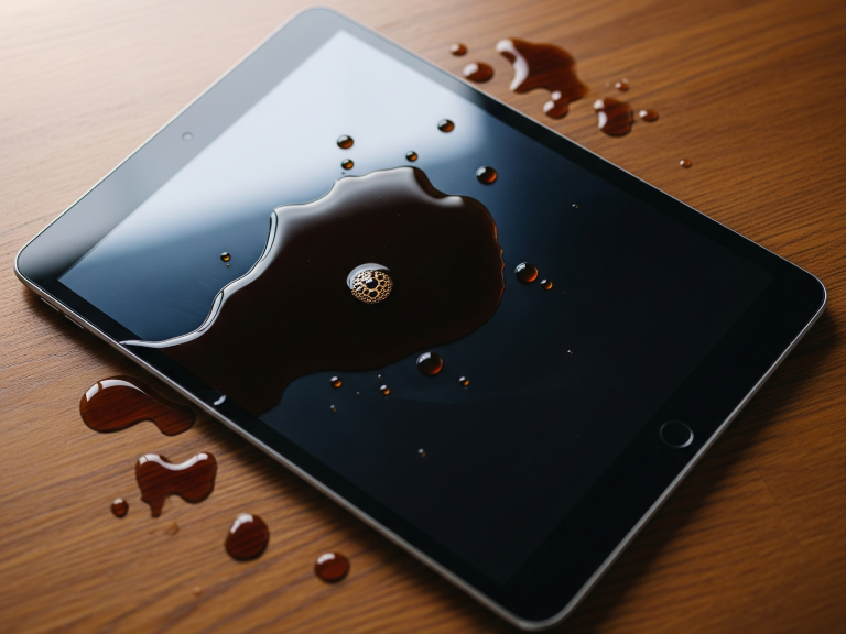 Ipad with coffee spilled on it. Get it to the iphone professor in bend fast